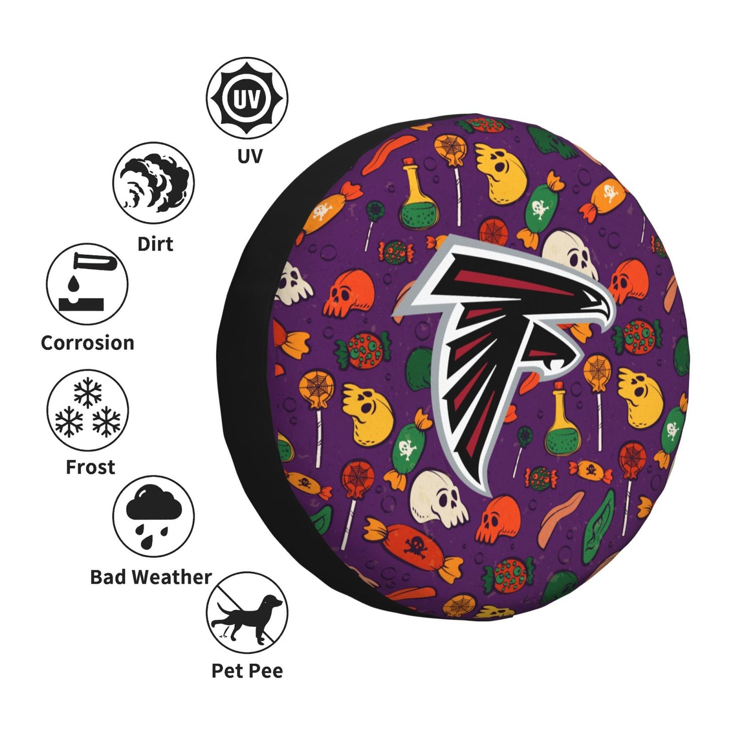 Atlanta Falcons print Halloween candy print car tire cover tire dust cover