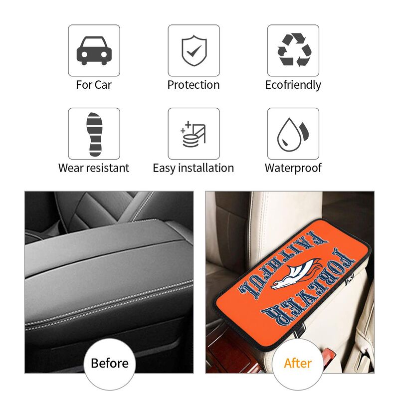 Denver Broncos Print car armrest box cover armrest protective cover