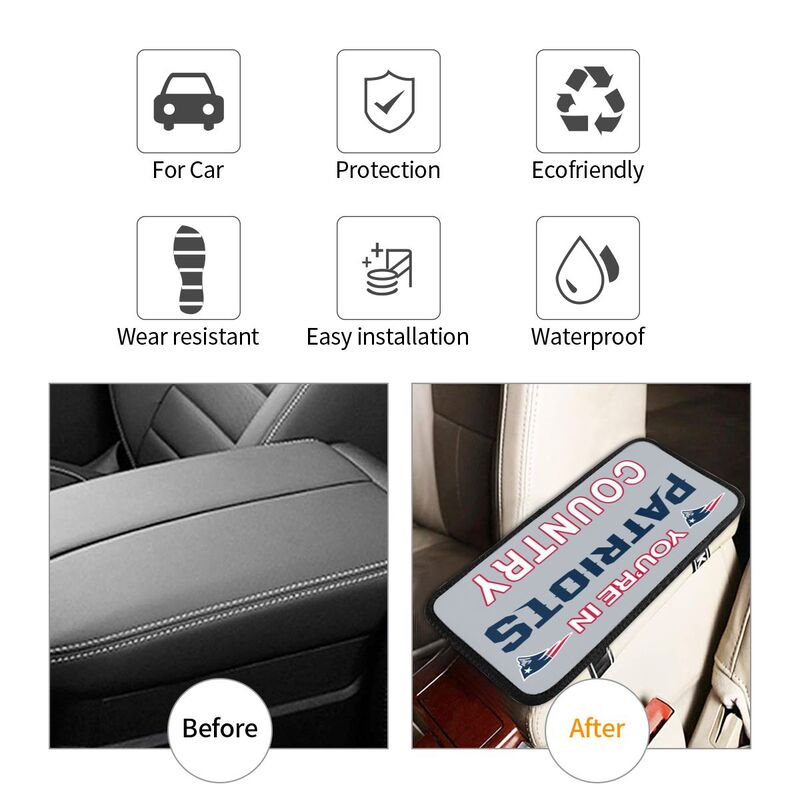 New England Patriots Printed car armrest box pad elbow support pad