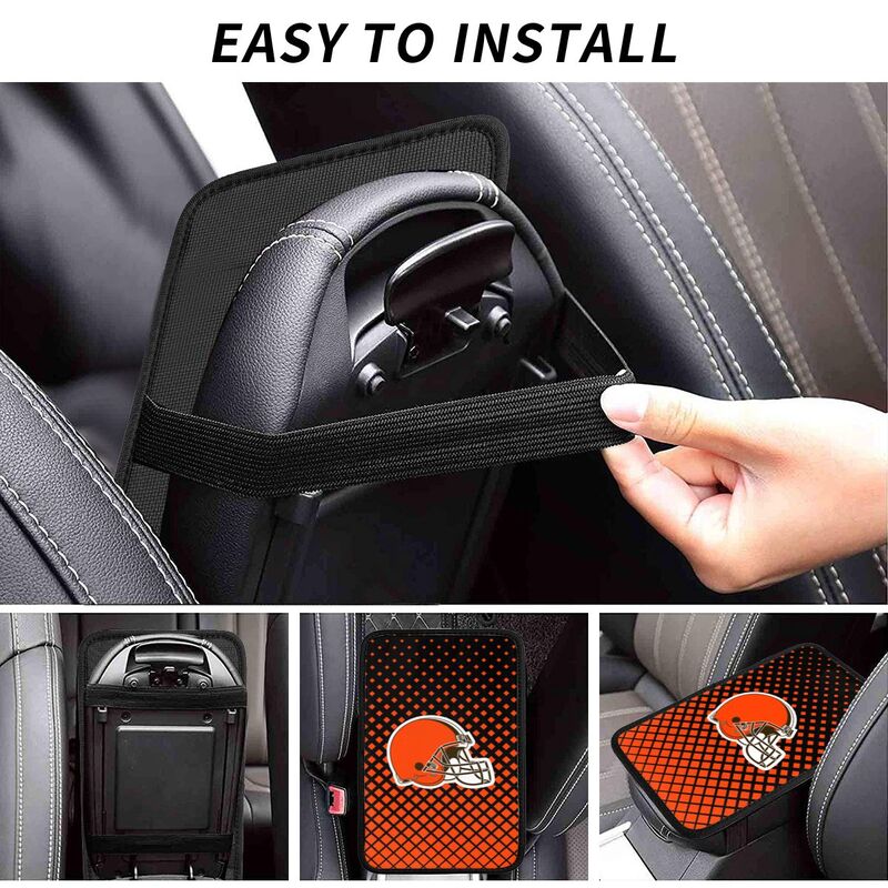 Cleveland Browns Car handrail box cushion Personalized printed car armrest cover