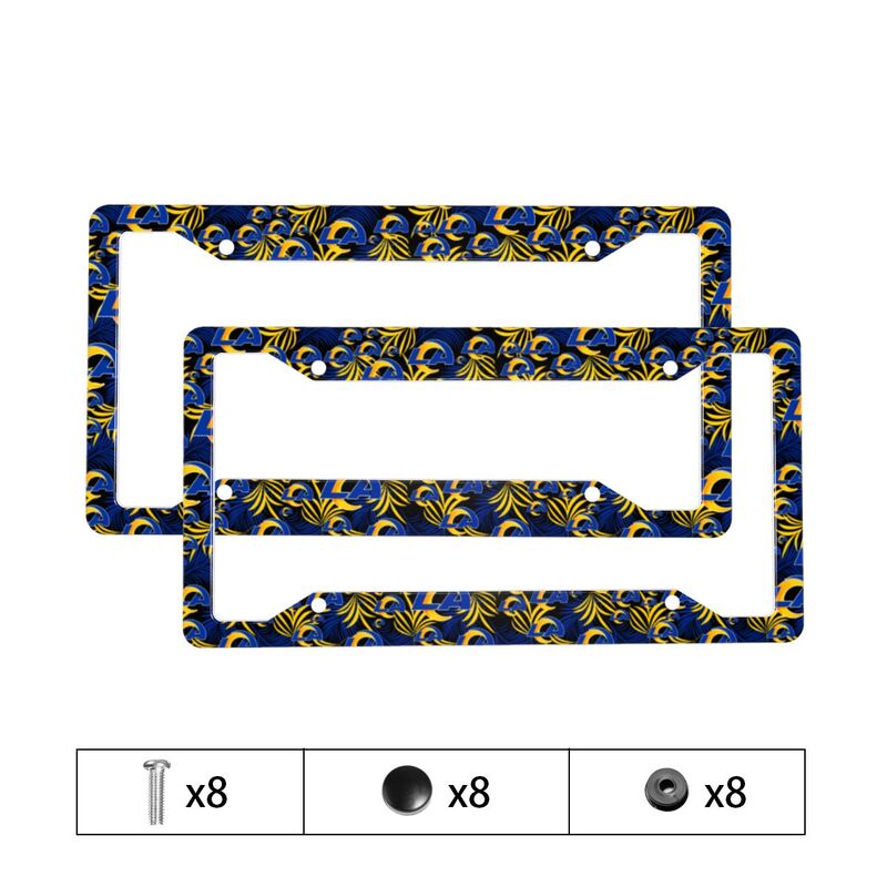 Los Angeles Rams Print Car license plate frame four hole license plate holder (one pair)