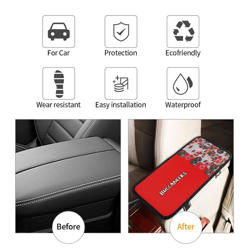 Tampa Bay Buccaneers print Car center console armrest pad car armrest protective cover