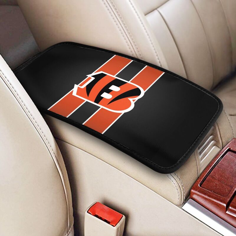 Car armrest box pad Cincinnati Bengals5 Printed central armrest box pad anti slip pad