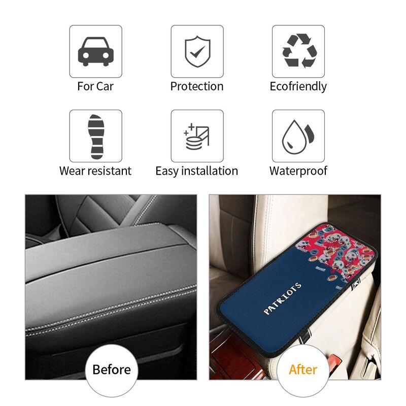 New England Patriots print Car center console armrest pad car armrest protective cover