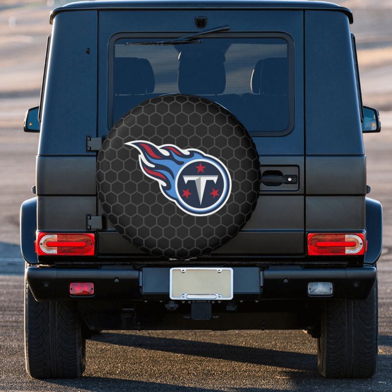 Tennessee Titans Grid printed car tire cover dustproof and waterproof tire cover