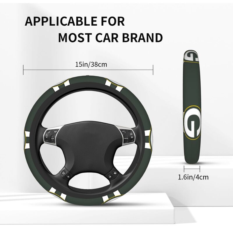 Green Bay Packers 1 Printed breathable elastic steering wheel cover anti slip cover