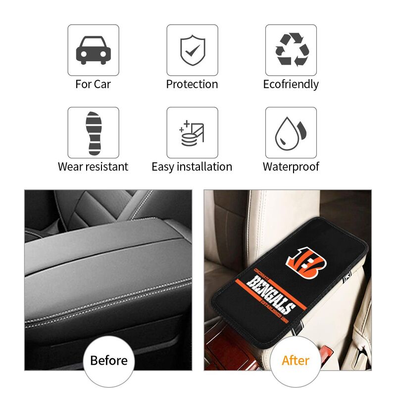 Cincinnati Bengals Printed car armrest box pad Protective pad