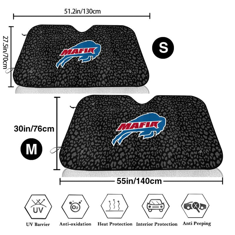 Buffalo Bills 2 Printed Car windshield sunshades is suitable front Car windshield sunshades