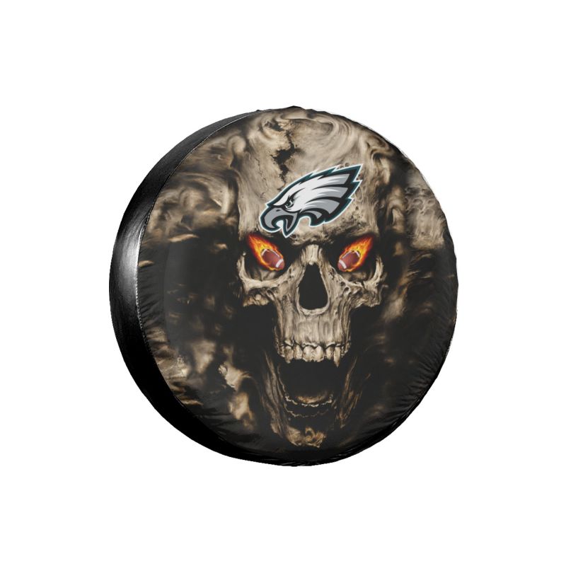 Philadelphia Eagles print Skull print car tire cover tire dust cover