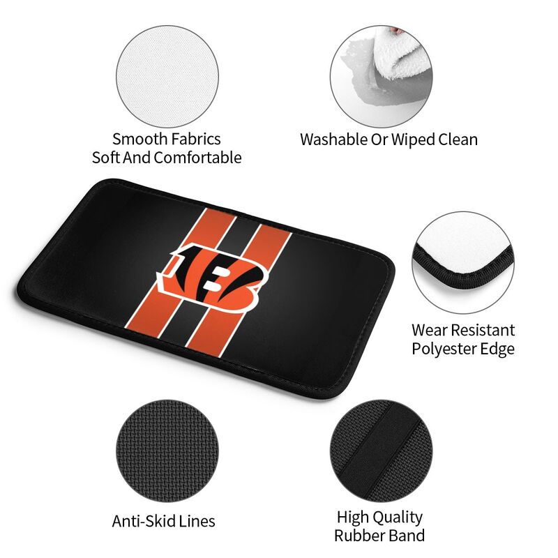 Car armrest box pad Cincinnati Bengals5 Printed central armrest box pad anti slip pad