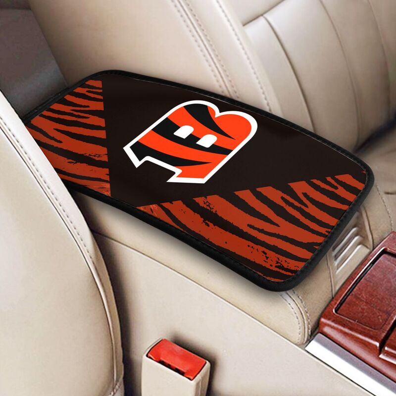Car armrest box pad Cincinnati Bengals7 Printed central armrest box pad anti slip pad