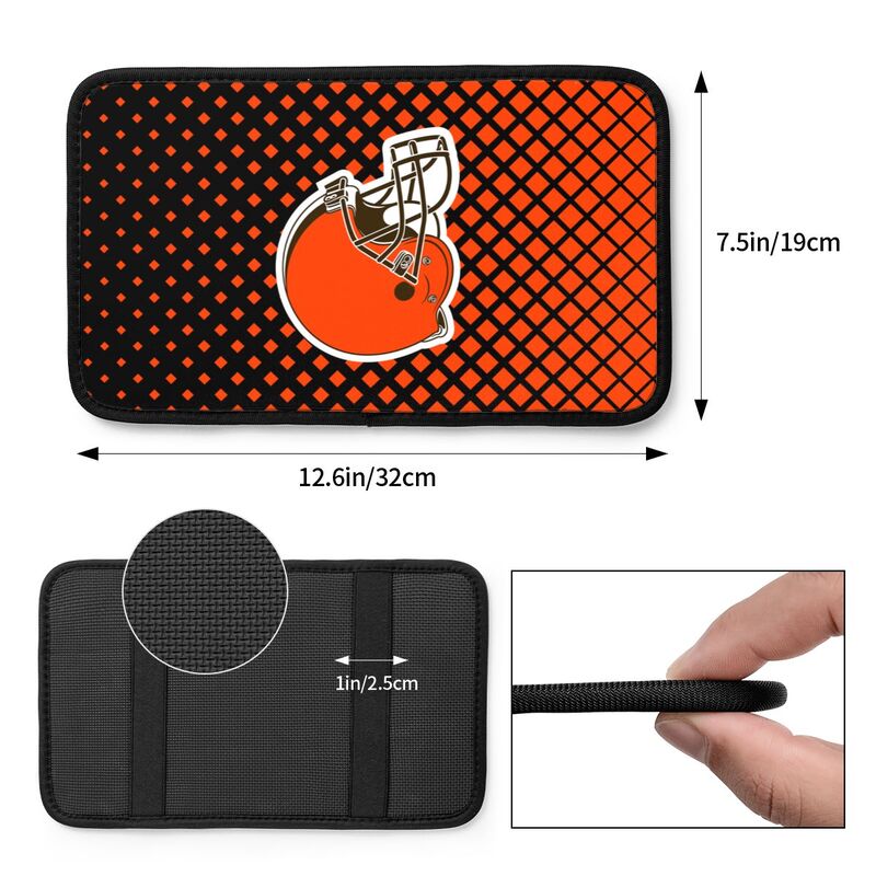 Cleveland Browns Car handrail box cushion Personalized printed car armrest cover