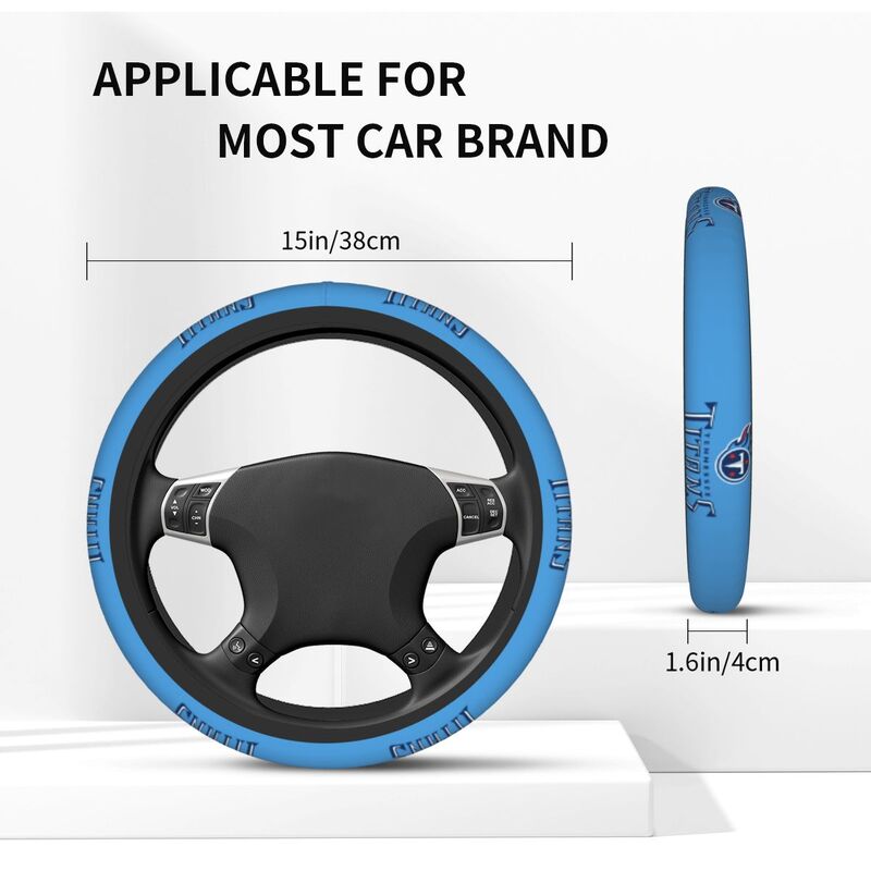 Tennessee Titans 2 Printed breathable elastic steering wheel cover anti slip cover