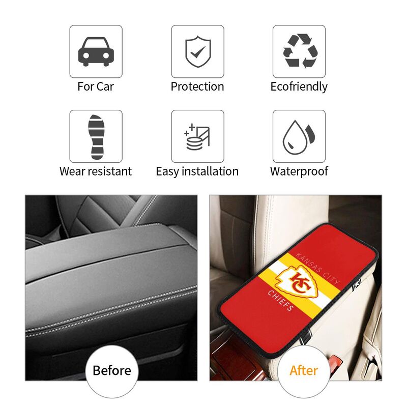Kansas City Chiefs1 Printed car armrest box pad elbow protection pad