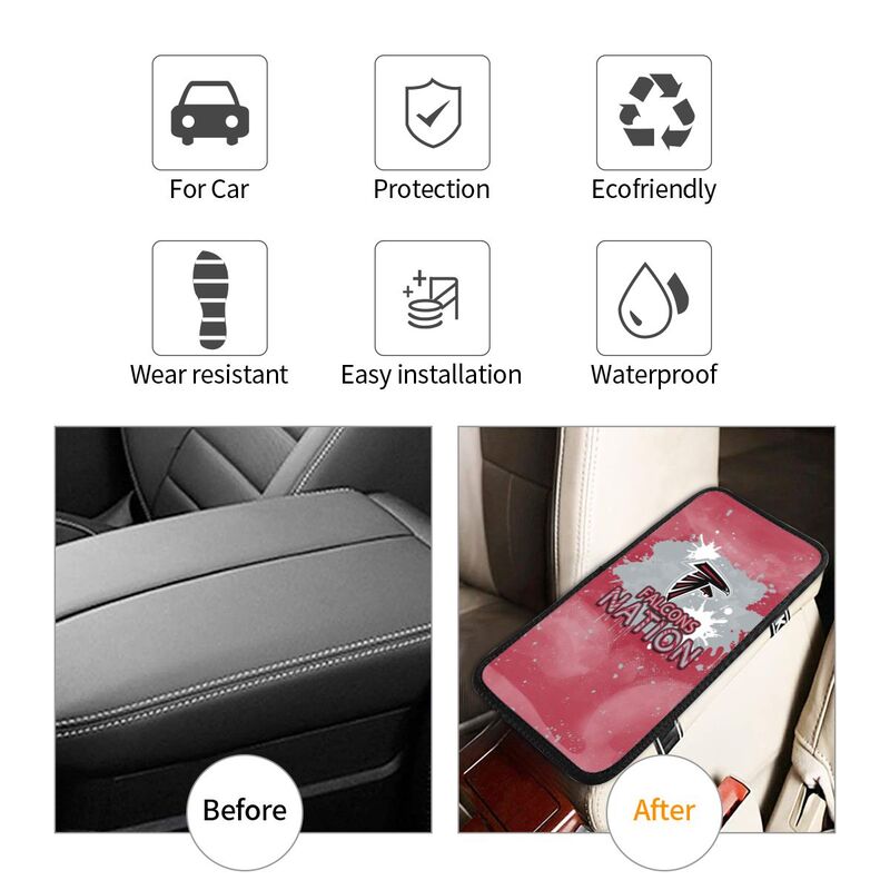 Atlanta Falcons print car center console armrest pad Car armrest box protective cover