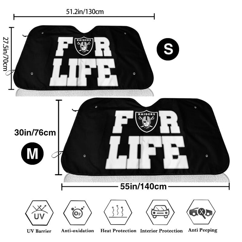 Las Vegas Raiders Printed car multi size front windshield sunshade car windshield sunshade