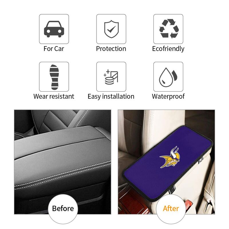 Minnesota Vikings2 Printed car armrest box pad elbow protection pad