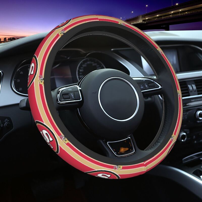 San Francisco 49ers 2 Printed car anti-skid cover elastic steering wheel cover