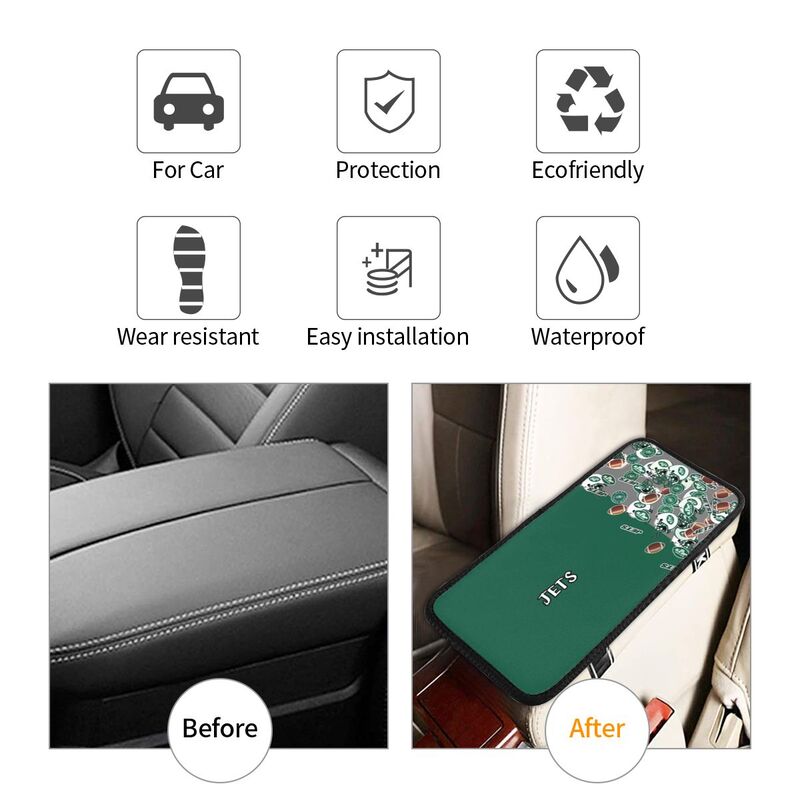 New York Jets print Car center console armrest pad car armrest protective cover