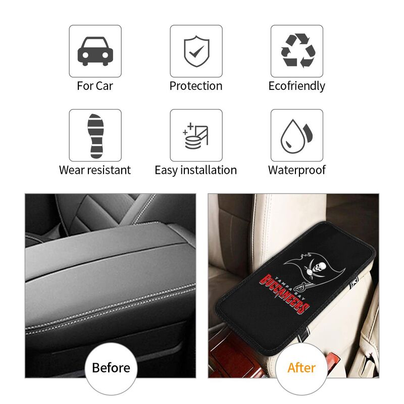 Car armrest box pad Tampa Bay Buccaneers Printed center armrest box pad protective pad