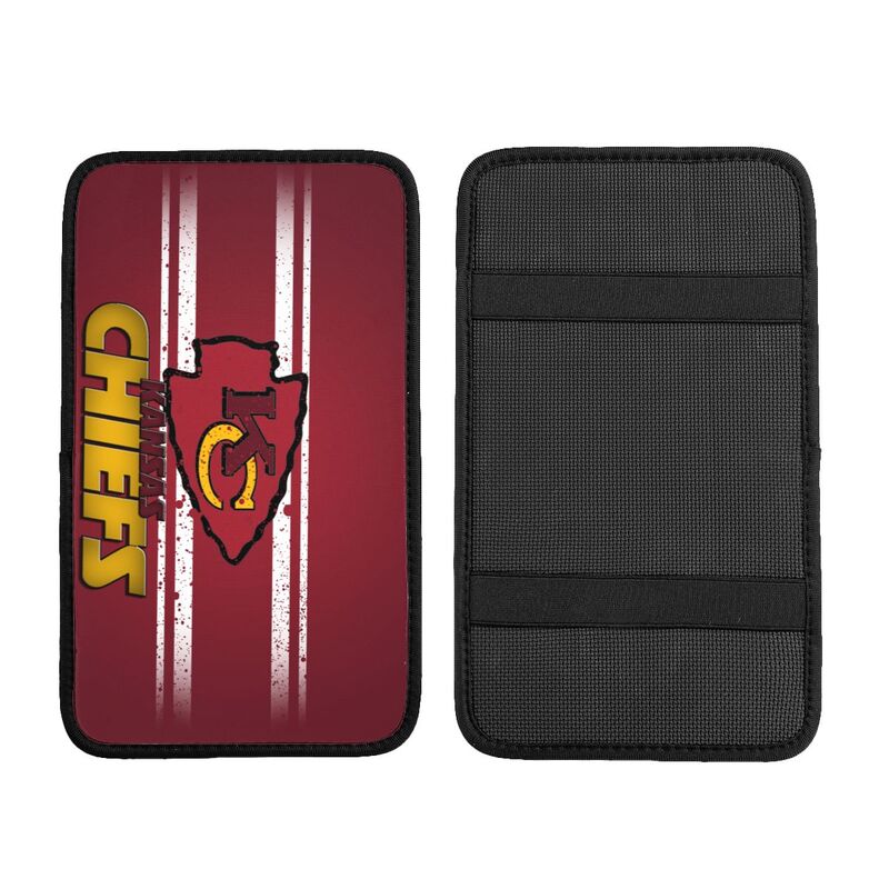 Car armrest box pad Kansas City Chiefs 2 Printed central armrest box cushion protective pad