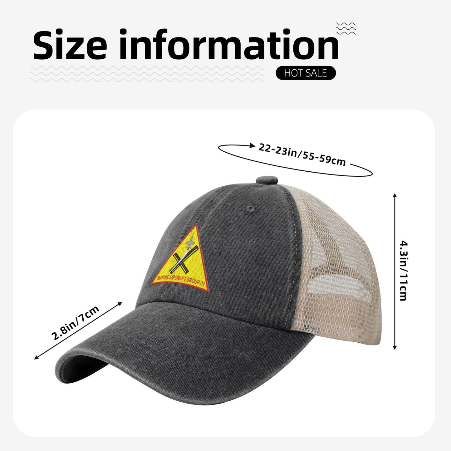MAG31 Beaufort Printed unisex baseball cap adjustable grid baseball cap veteran gift