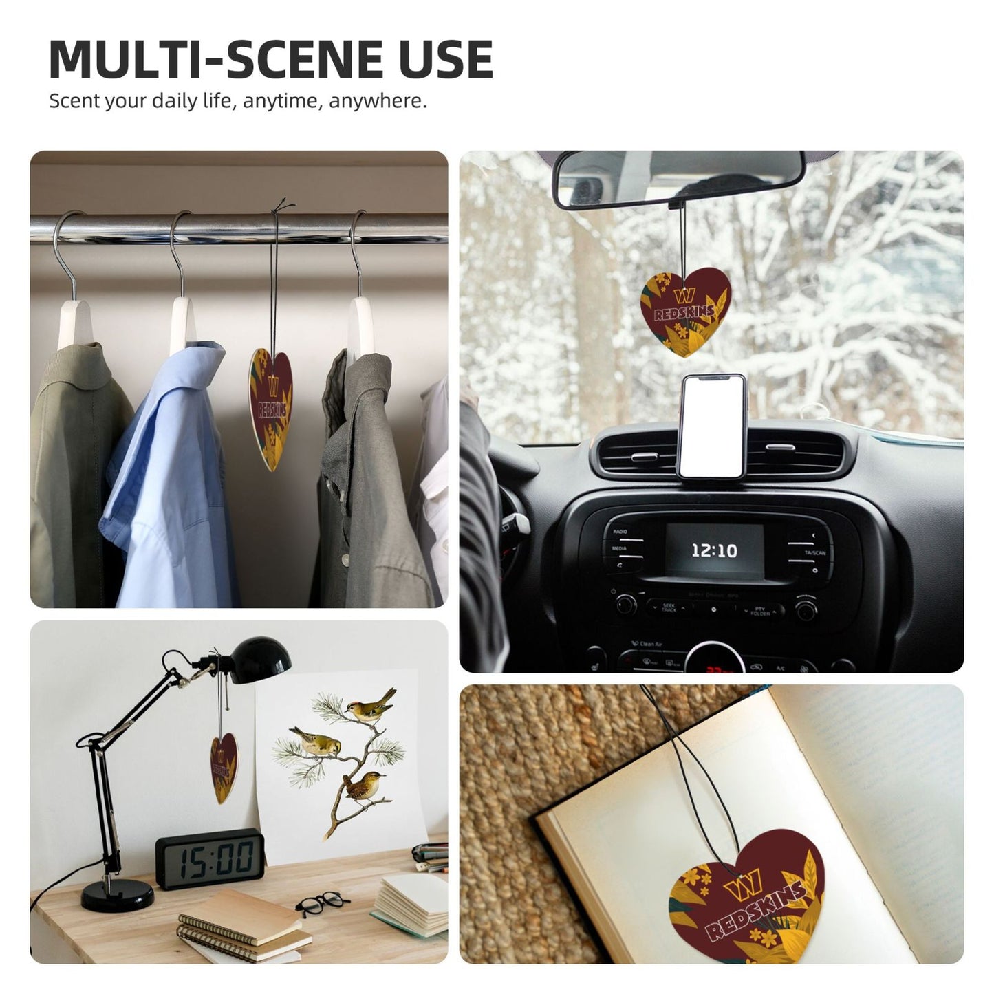 4pcs- Washington Redskins car aromatherapy tablets Car Air Fresheners Cards Set