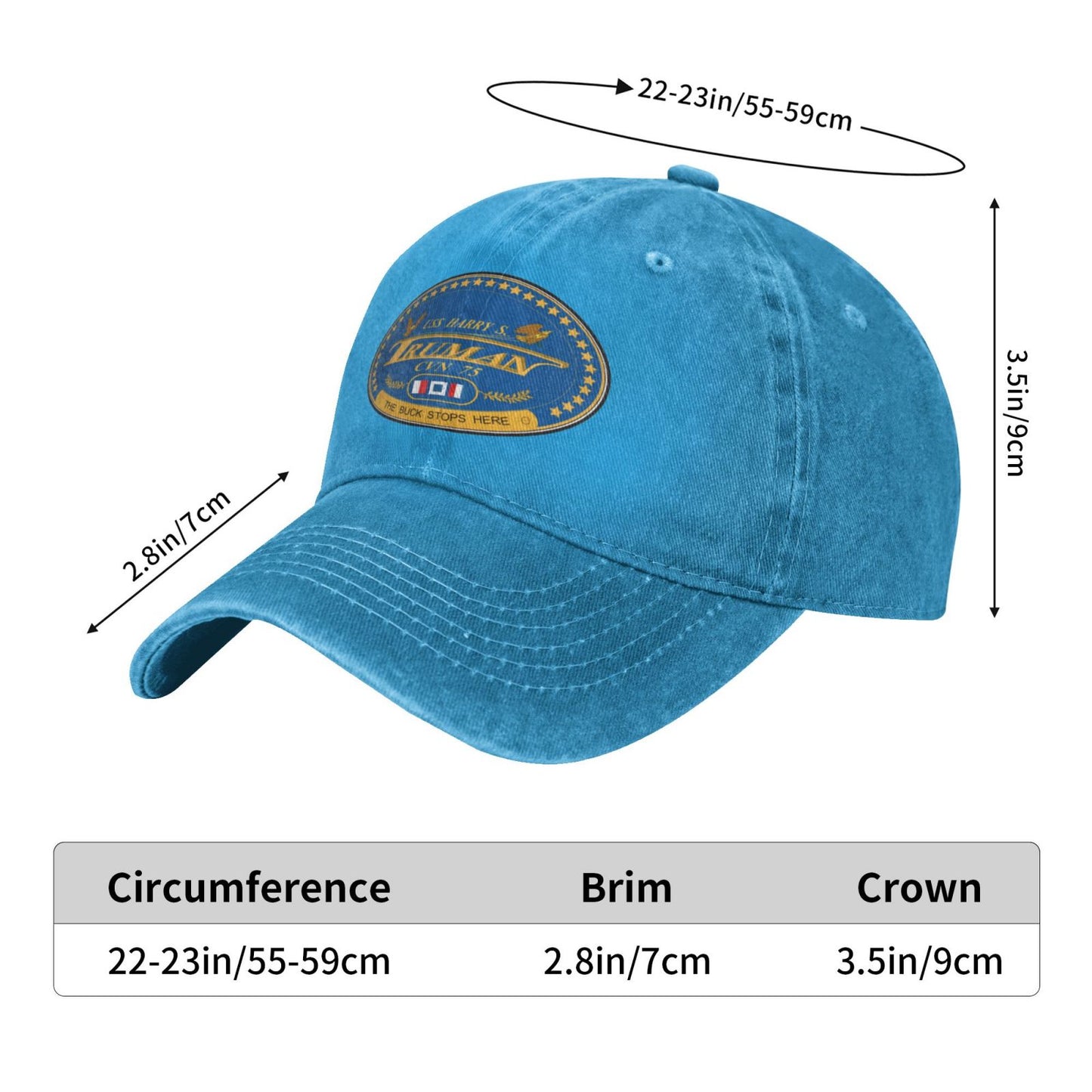 USS Harry S. Truman (CVN-75) Printed unisex baseball cap adjustable cap veteran gift