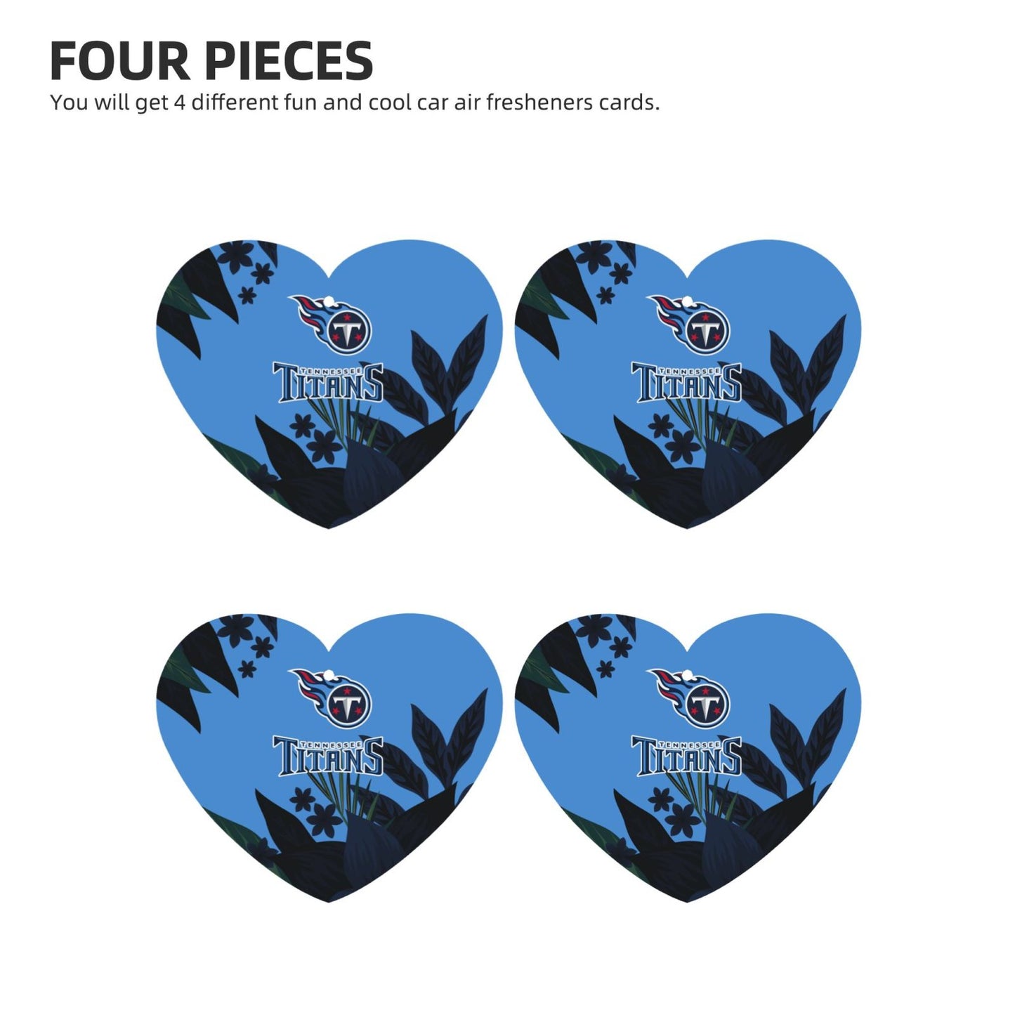 4pcs- Tennessee Titans blue car aromatherapy tablets Car Air Fresheners Cards Set