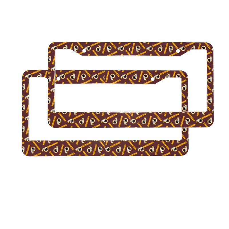 Washington Redskins Print front rear license plate holder circular hole license plate holder (one pair)