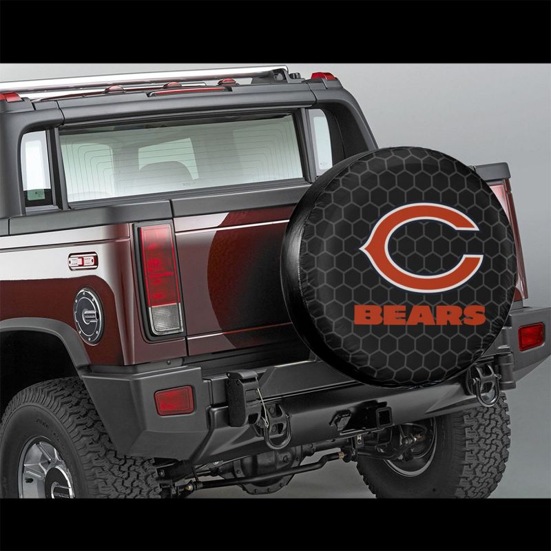 Chicago Bears Grid printed car tire cover dustproof and waterproof tire cover
