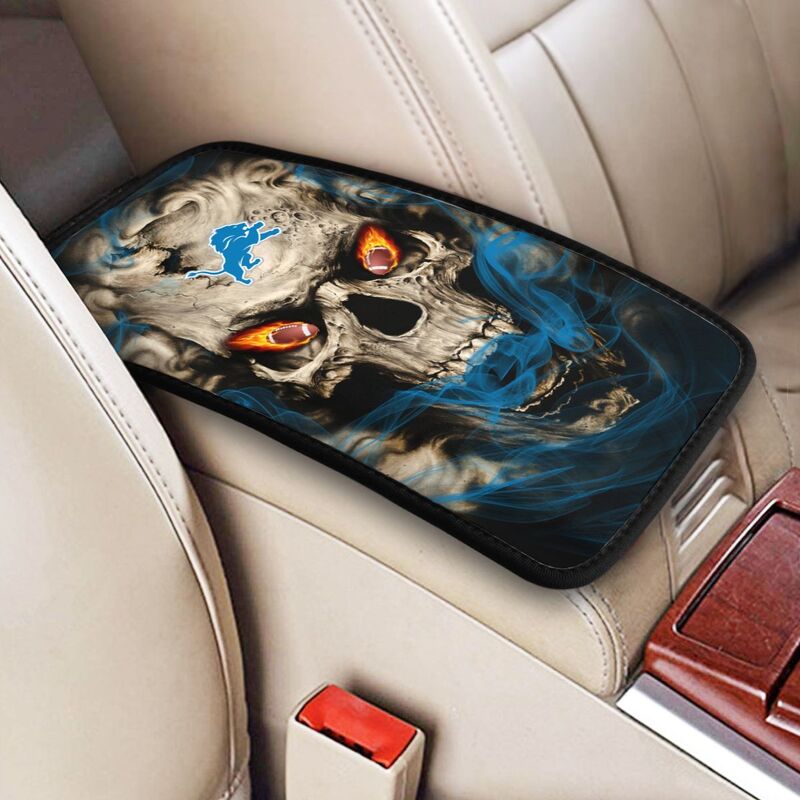 Detroit Lions Printed car armrest box pad elbow support anti slip pad