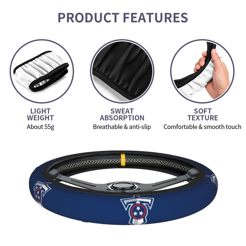 Tennessee Titans 5 Printed elastic steering wheel cover anti slip breathable