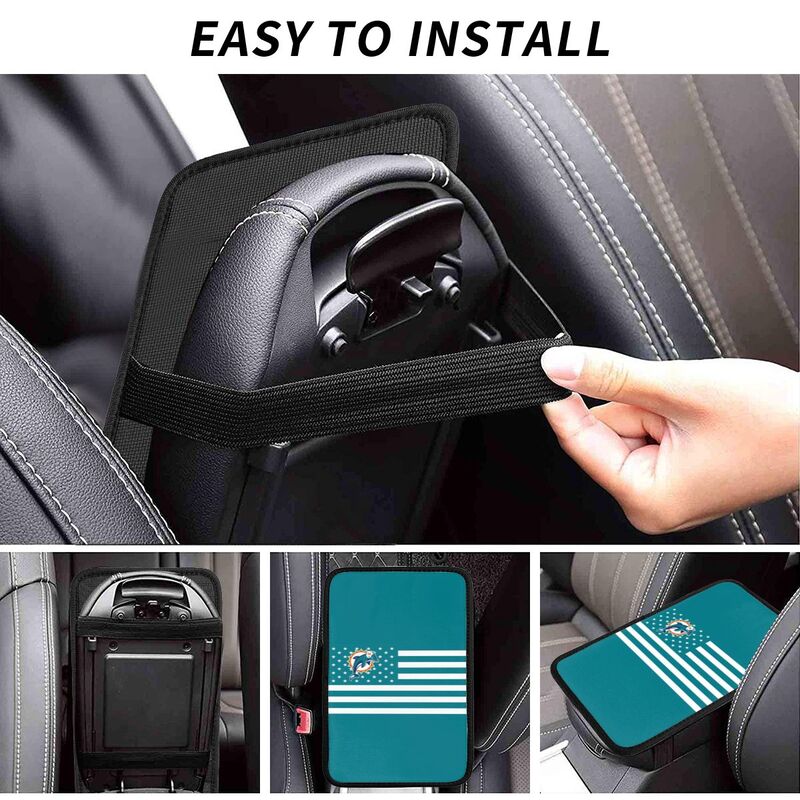Miami Dolphins Printed car armrest box pad elbow protection pad