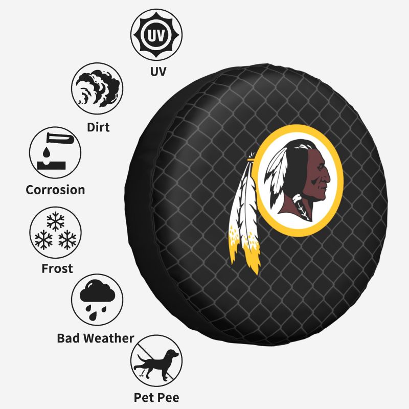 Washington Redskins Grid background car tire waterproof dustproof protective cover