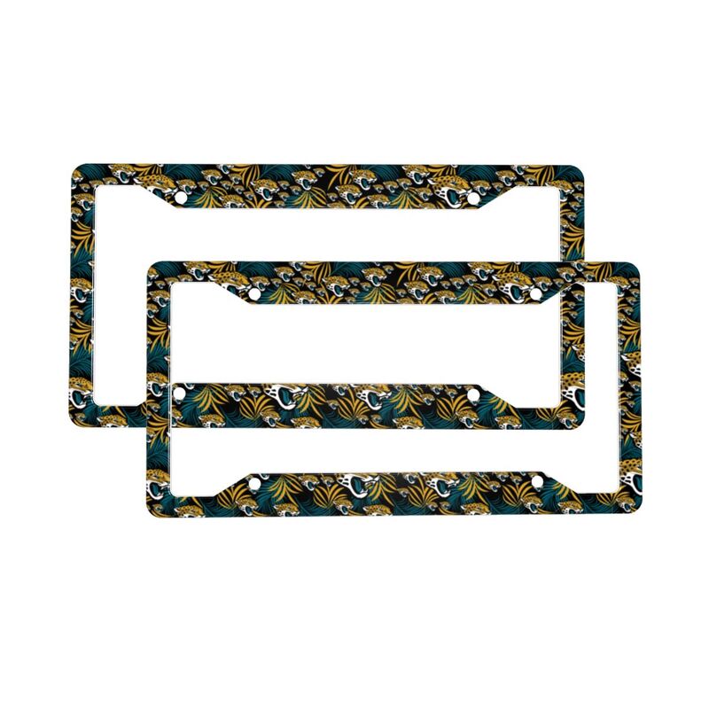 Jacksonville Jaguars Print Car license plate frame four hole license plate holder (one pair)