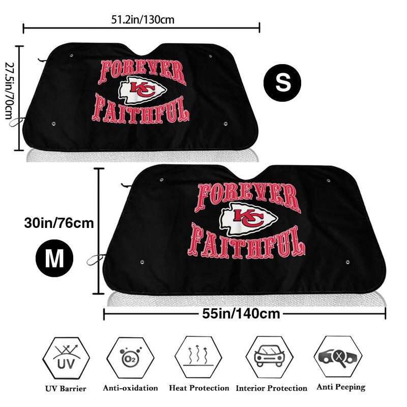 Kansas City Chiefs Printing car multi size front windshield sunshade car windshield sunshade