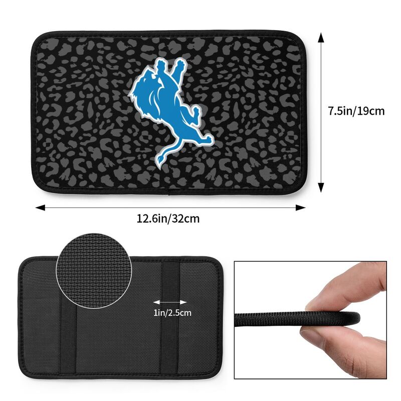 Detroit Lions print Car handrail box cushion Personalized car armrest cover