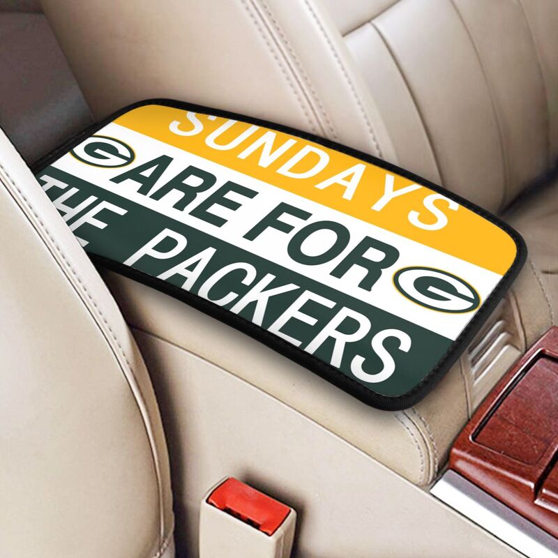 Green Bay Packers Personalized printed car armrest cover Car handrail box cushion