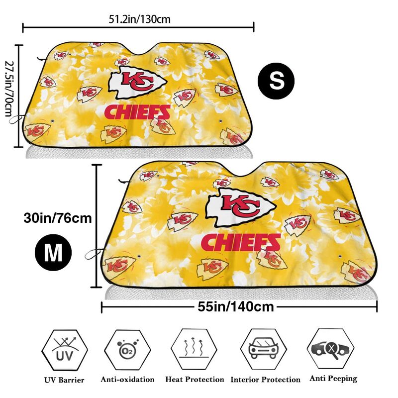 Kansas City Chiefs Printed multi size car front windshield sunshade car windshield sunshade