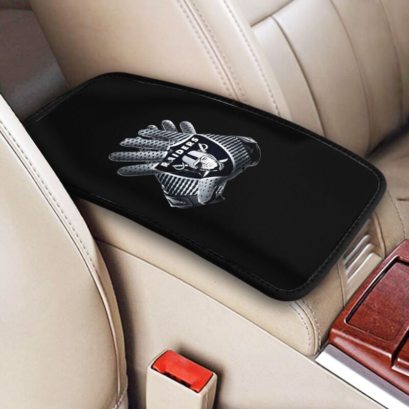 Car armrest box pad Las Vegas Raiders 2 Printed central armrest box pad protective pad