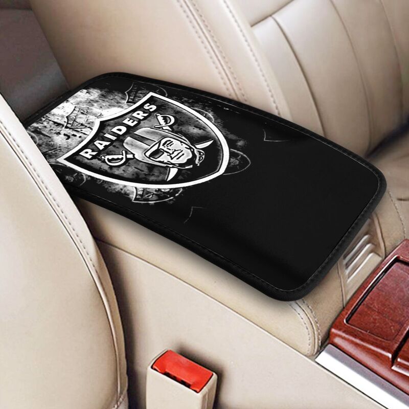 Car armrest box pad Las Vegas Raiders 3 Printed center armrest box pad protective pad