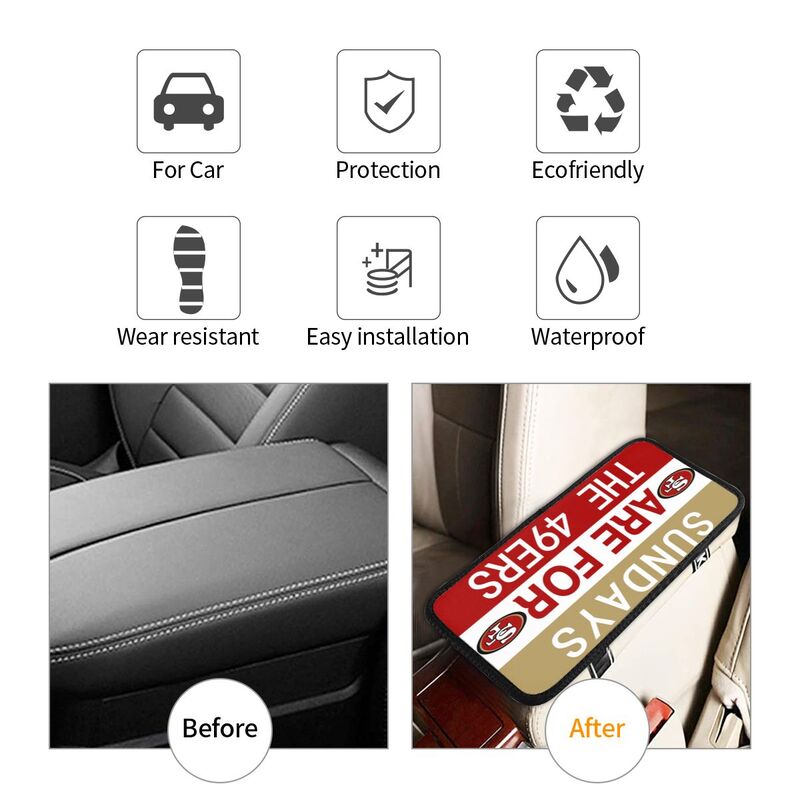 San Francisco 49ers Personalized printed car armrest cover Car handrail box cushion