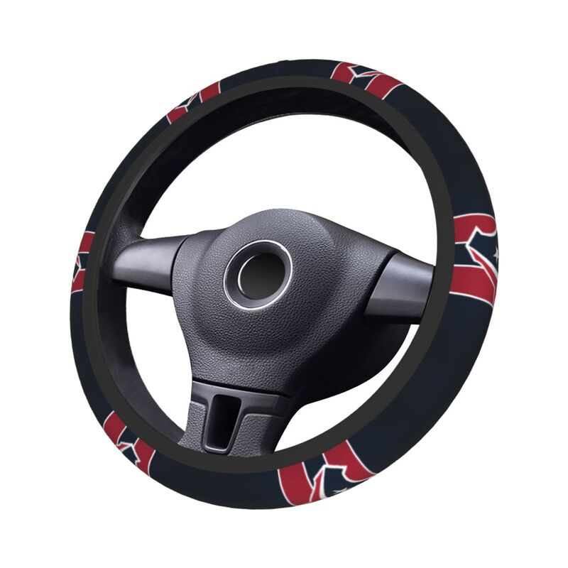 Houston Texans 2 Printed breathable elastic steering wheel cover anti slip cover