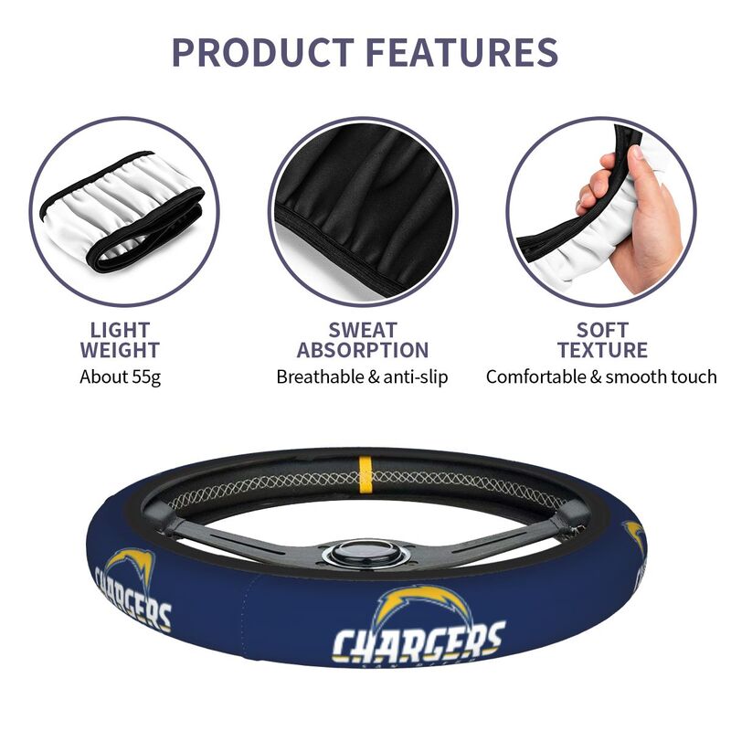 San Diego Chargers Printed breathable elastic steering wheel cover anti slip cover