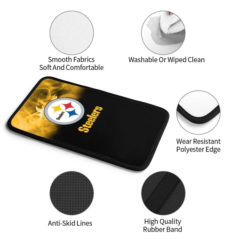 Car armrest box pad Pittsburgh Steelers 9 Printed central armrest box cushion protective pad