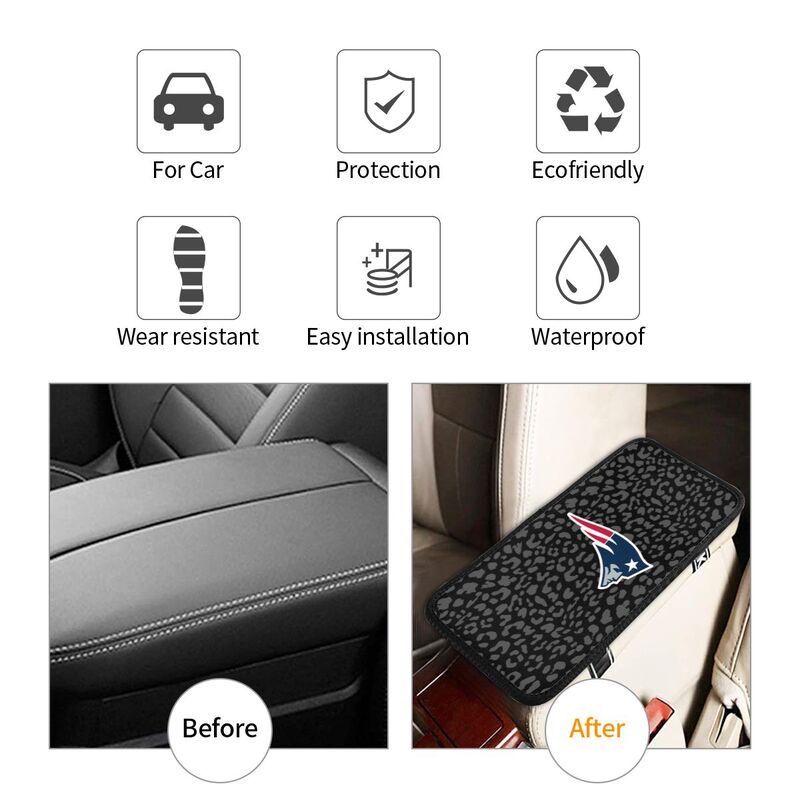 New England Patriots printed Car handrail box cushion Personalized car armrest cover