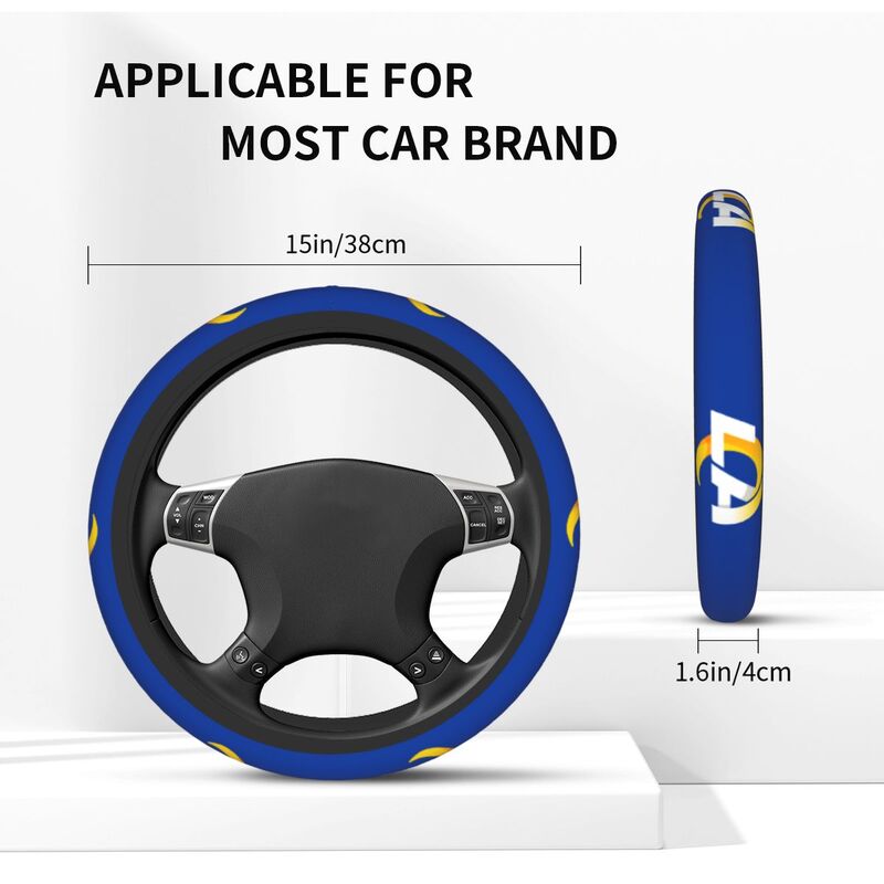Los Angeles Rams 1 Printed breathable elastic steering wheel cover anti slip cover