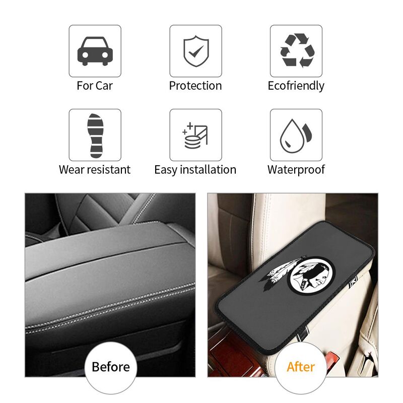 Car armrest box pad Washington Commanders 4 Printed central armrest box pad protective pad