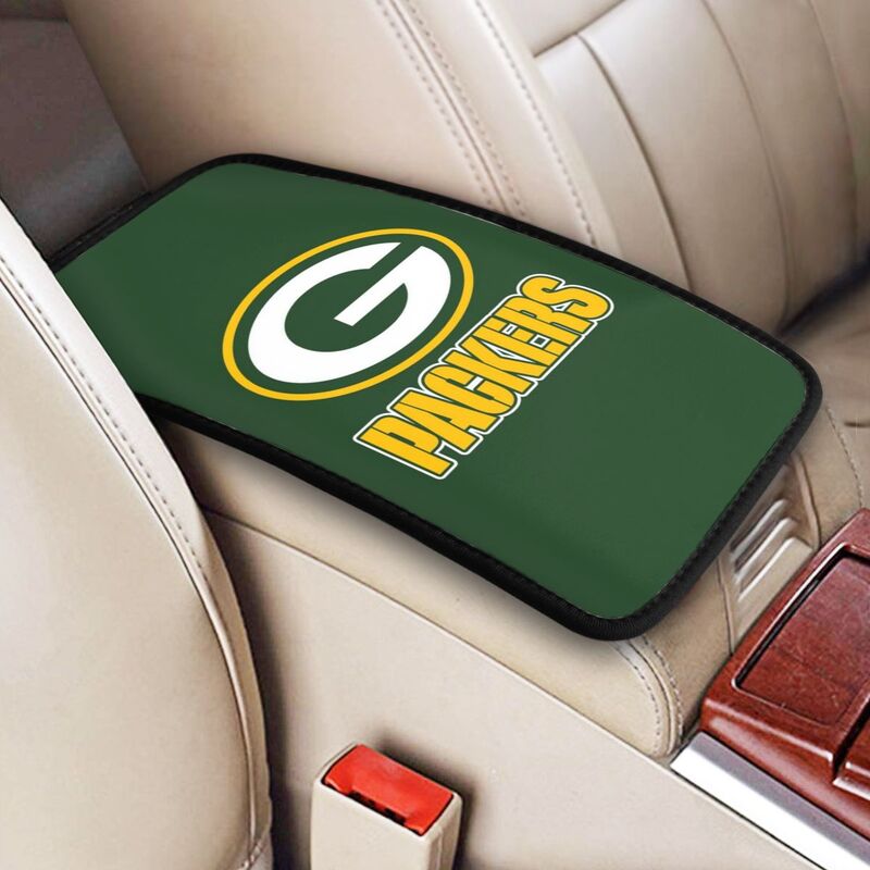 Car armrest box pad Green Bay Packers 2 Printed central armrest box pad protective pad